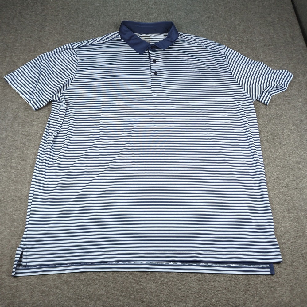 Callaway Shirt Mens 3XL Blue White‎ Striped Golf Performance Stretch